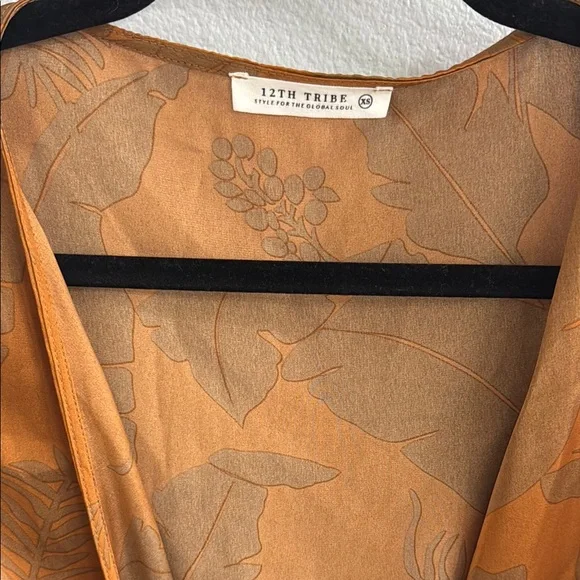 12th Tribe Brown Satin Robe Luxurious Wrap - Picture 2 of 8